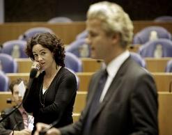 Femke Halsema en Geert Wilders in de Tweede Kamer